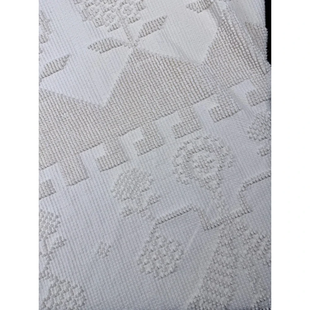 Bates George Washingtons Choice Bedspread Cream Cotton Hobnail Fringe Vintage